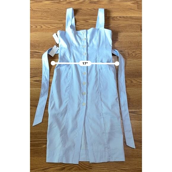 Aritzia Babaton baby blue Kofi Belted Button-Front Dress size 4 / small - Picture 5 of 12